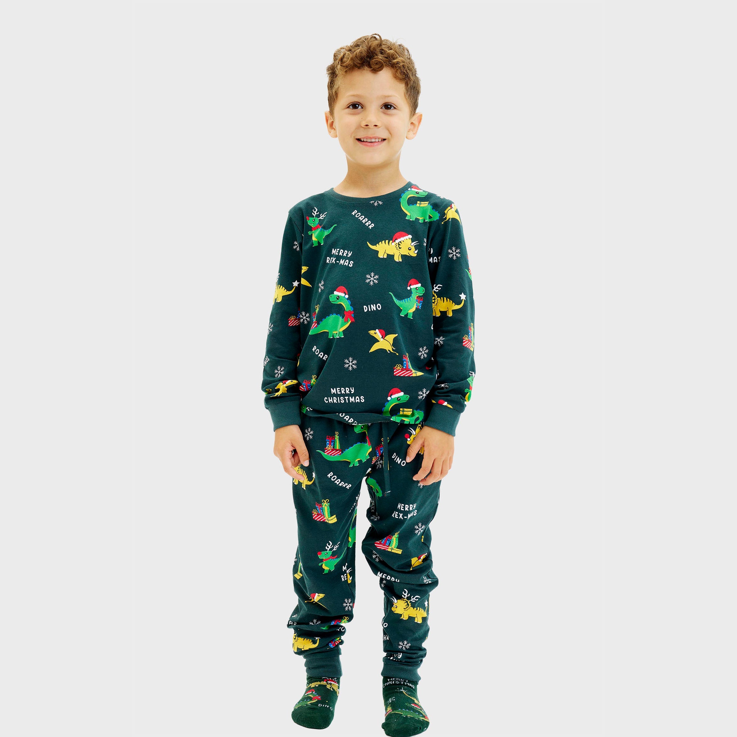 Dino julepyjamas - Barn.
